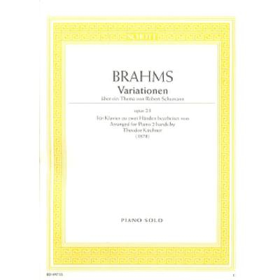 Spielbuch für Klavier Variationen op 23 über ein Thema von Robert Schumann