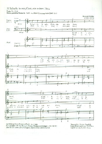 Schaffe in mir Gott ein reines Herz für Sopran, Tenor und Orgel