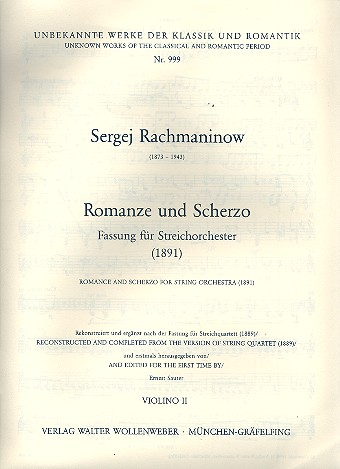 Romanze und Scherzo für Streichorchester
