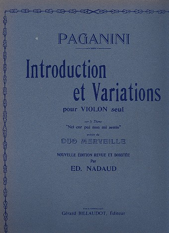 Introduction et variations sur Nel cor più non mi sento pour violon