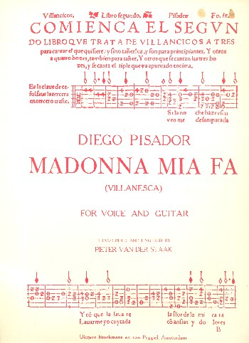 Madonna mia for voice and guitar