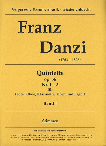 3 Quintette op.56 für Flöte, Oboe, Klarinette, Horn und Fagott