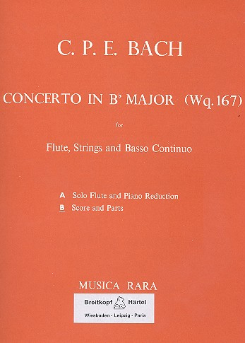 Konzert B-Dur WQ167 für Flöte, Streicher und Bc