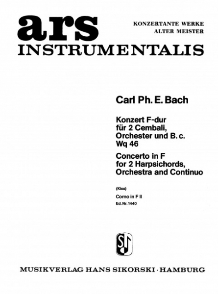Konzert F-Dur Wq46 für 2 Cembali, Orchester und Bc