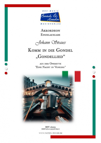 Komm in die Gondel aus: &#039;Eine Nacht in Venedig&#039; für Akkordeon