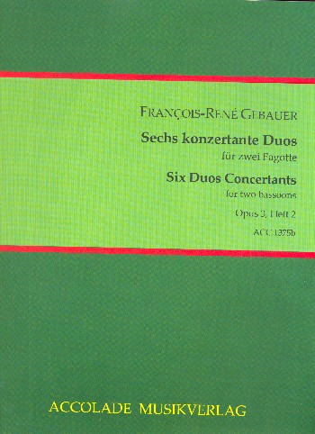 6 Duos concertants op.3 Band 2 für 2 Fagotte