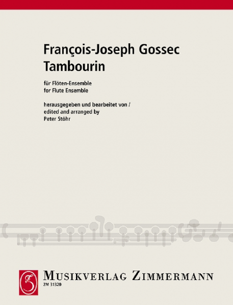 Tambourin für Piccolo, 4 Flöten, Altflöte in G, Baßflöte in C und Tamburin