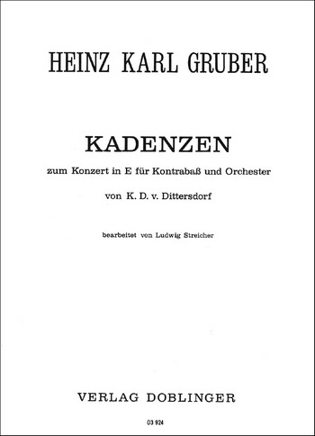 Kadenzen zum Kontrabaßkonzert E-Dur Gruber, Heinz Karl, bearb.