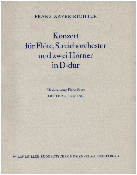 Konzert D-Dur für Flöte und Kammerorchester für Flöte und