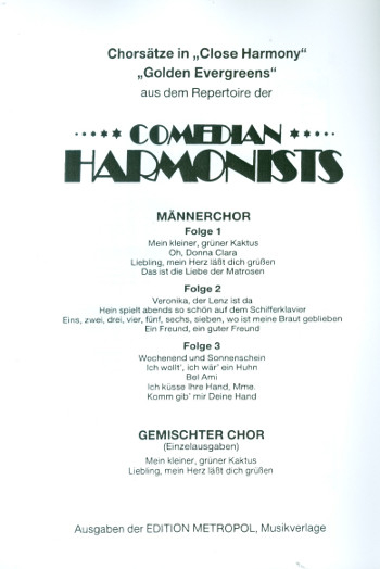 Wer ist hier jung wer hat hier Schwung für Männerchor und Klavier