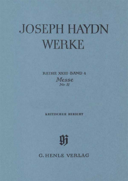 Joseph Haydn Werke Reihe 23 Band 4 Messe Nr.11