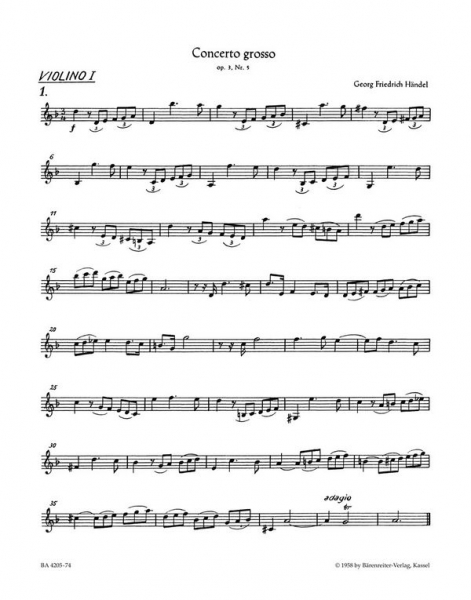 Concerto grosso d-Moll op.3,5 HWV316 für Orchester