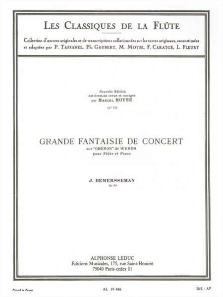 Grande fantaisie de concert sur Oberon de Weber pour flûte et piano