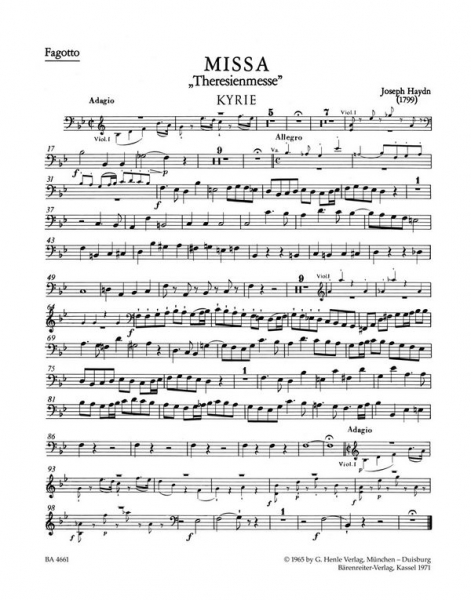 Missa B-Dur Hob.XXII:12 für Soli, Chor und Orchester