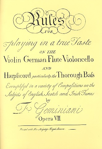 Rules for playing in a true Taste on the violin, german