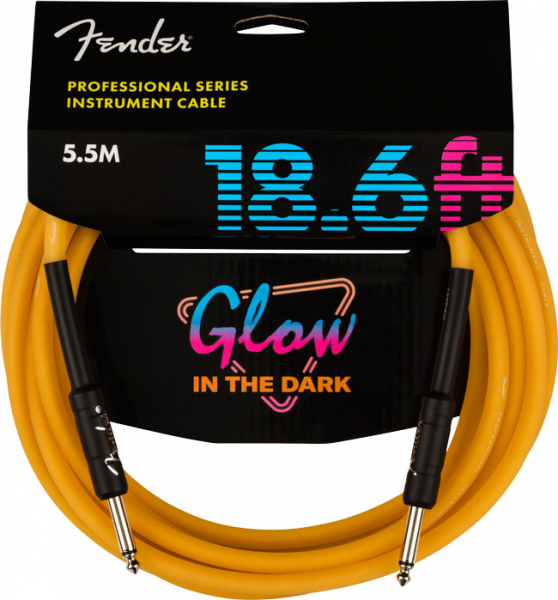 Instrumentenkabel Fender Pro Glow in the Dark Orange - 5,5 Meter