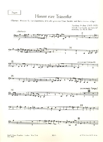 Hemmt eure Tränenflut Madrigal für gem Chor und Orchester