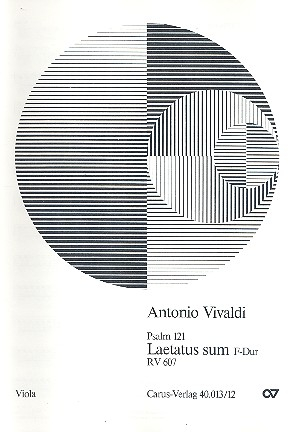 Laetatus sum F-Dur RV607 für gem Chor, Streicher und Bc