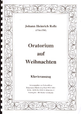 Oratorium auf Weihnachten für Soli, Chor und Orchester