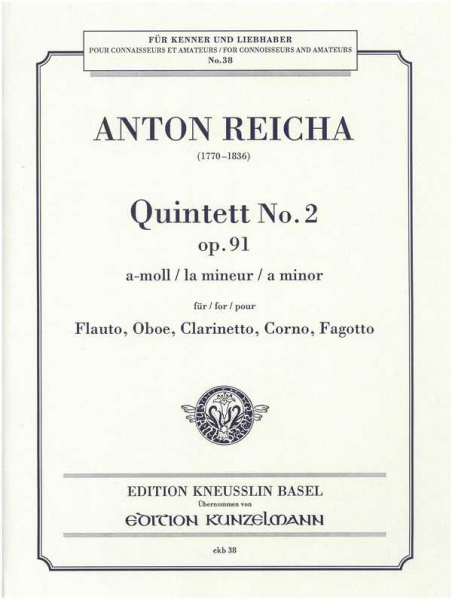 Quintett a-moll op.91,2 für Flöte, Oboe, Klarinette, Horn und Fagott