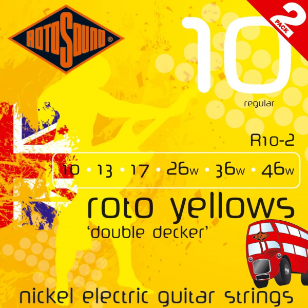 Saitensatz Doubledecker für E-Gitarre Rotosound Yellow R10DD