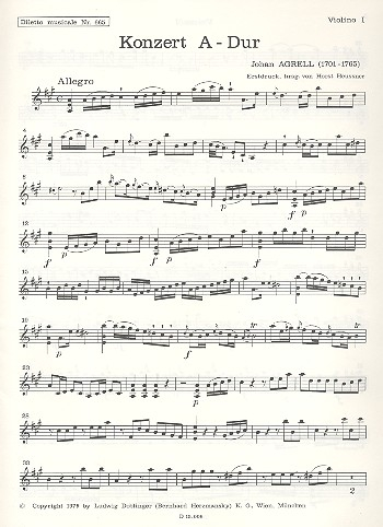 Konzert A-Dur für Cembalo (Klavier) und Streichorchester
