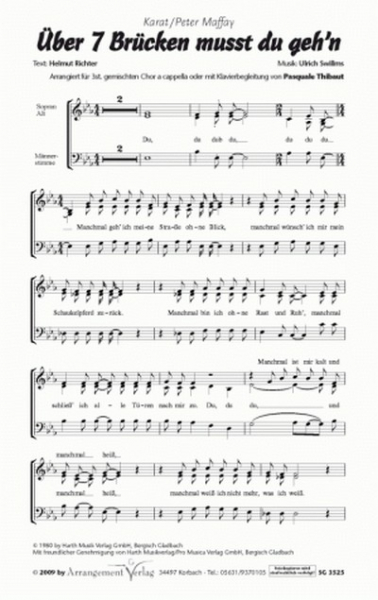 Über sieben Brücken musst du geh'n für gem Chor (SAM) a cappella (Klavier ad lib.)