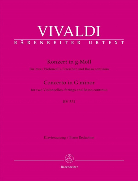 Konzert g-Moll RV531 für 2 Violoncelli, Streicher und Bc für 2 Violoncelli und Klavier