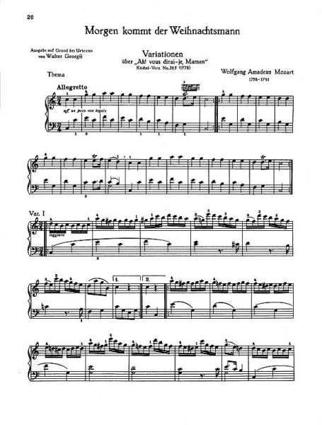 Spielband für Klavier Hausmusik für Weihnachten