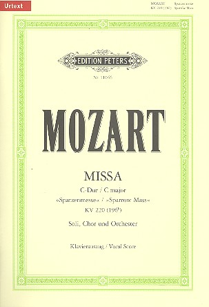 Klavierauszug Missa Brevis C-Dur KV 220 (Spatzenmesse)