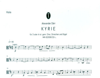 Kyrie für gem Chor (SAM/SATB), Streicher und Orgel