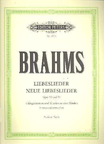 Liebeslieder op.52 und neue Liebeslieder op.65 für gem Chor und Klavier