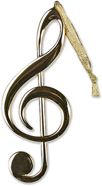 Anhänger Violinschlüssel gold 12 cm
