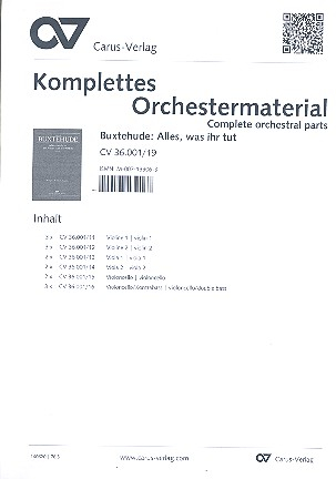 Alles, was ihr tut mit Worten oder mit Werken BuxWV4 für Soli, gem Chor und Streicher