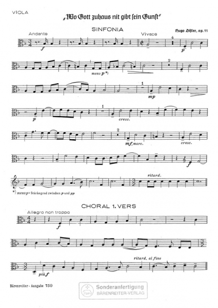 Wo Gott zuhaus nit gibt sein Gunst op.11 für gem Chor und Orchester