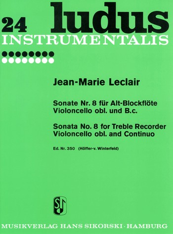 Sonate Nr.8 für Altblockflöte, Violoncello und Bc