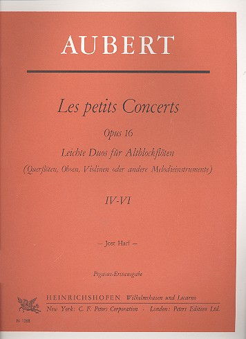 Les petits Concerts op.16 Band 2 (Nr.4-6) für 2 Altblockflöten