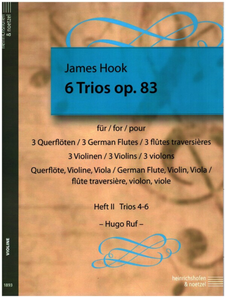 6 Trios op.83 Band 2 (Nr.4-6) für 3 Violinen (Fl, Vl, Viola)