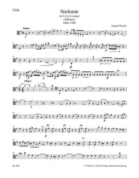 Sinfonie G-Dur Nr.100 Hob.I:100 für Orchester