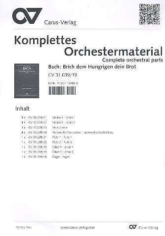 Brich dem Hungrigen dein Brot Kantate Nr.39 BWV39