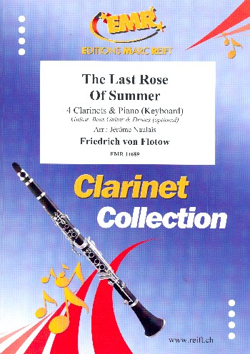 The Last Rose Of Summer for 4 clarinets and piano (keyboard) (rhythm group ad lib)