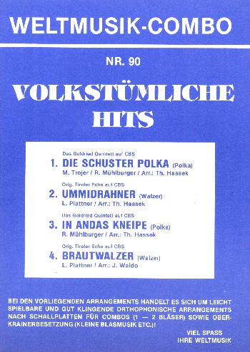 Volkstümliche Hits Band 90: für Combo (Oberkrainer Besetzung)