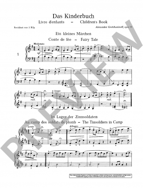 Spielbuch für Klavier Das Kinderbuch op 98