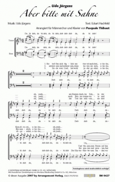 Aber bitte mit Sahne für Männerchor und Klavier