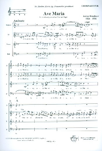 Ave Maria für gem Chor und Orgel