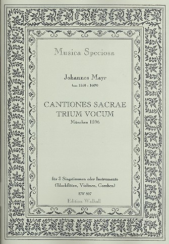 Cantiones sacrae trium vocum für 3 Stimmen (Blockflöten/Violinen/Gamben)