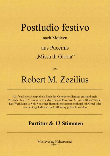 Postludio festivo für Orchester und Orgel ad lib