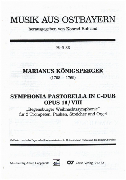 Symphonia pastorella C-Dur op.16,8 für 2 Trompeten, Pauken, Streicher und Orgel