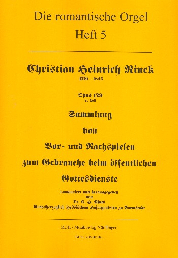 Sammlung von Vor- und Nachspielen ... op.129,1 für Orgel
