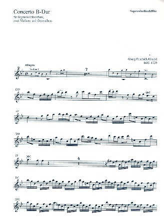 Concerto B-Dur für Sopraninoblockflöte, 2 Violinen